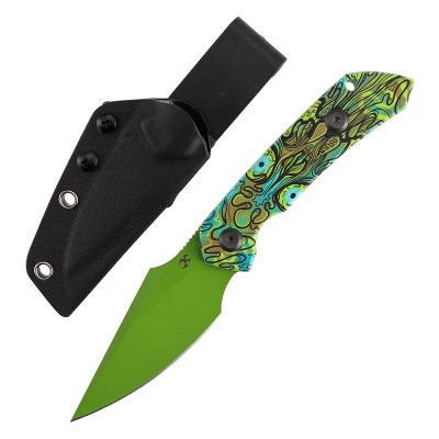 KANSEPT FENRIR FIXED Blade 2.87" D2 BLADE JADE G10 WITH GREEN UNDEAD PRINT - G3034A3