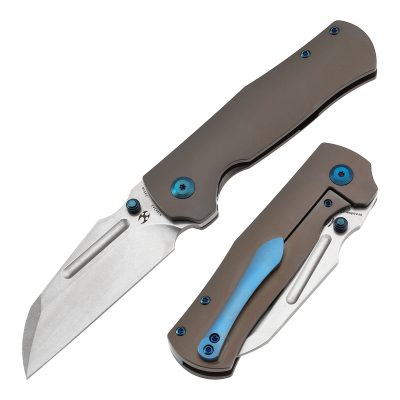 KANSEPT DREADNAUGHT FOLDING KNIFE 3.49" CPM S35VN BLADE BRONZE ANODIZED TITANIUM - K1082A3