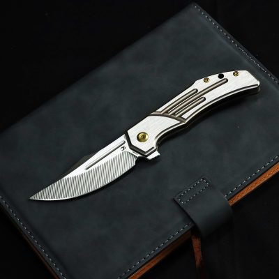 KANSEPT ORION FOLDING KNIFE 3.07" CPM S35VN BLADE BRONZE ANODIZED MACHINE SATIN TITANIUM - K1089B3