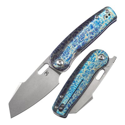 KANSEPT ORLOK FOLDING KNIFE 3.03" CPM S35VN BLADE TITANIUM WITH LIGHTNING STRIKE FINISH - K2111A3
