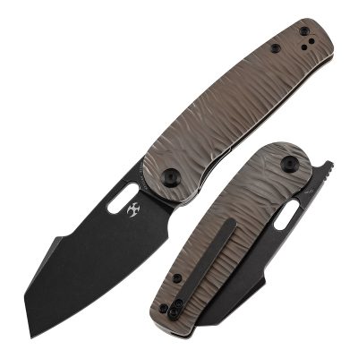 KANSEPT ORLOK FOLDING KNIFE 3.03" CPM S35VN BLADE BRONZE ANODIZED TITANIUM MICRO ROCK TEXT - K2111A4