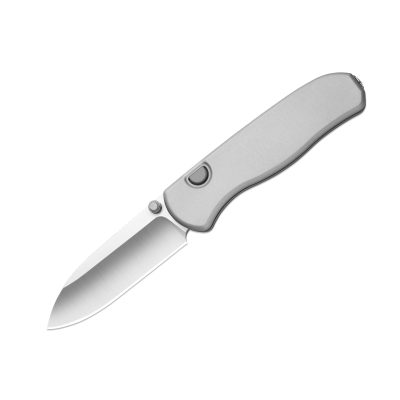 KIZER DROP BEAR FOLDING KNIFE 3.1" M390 SATIN BLADE LIGHT GRAY ALUMINUM HANDLE EDC