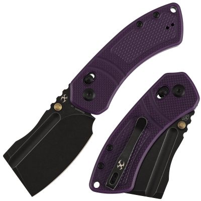 KANSEPT KORVID V FOLDING KNIFE 2.91" D2 BLADE PURPLE G10 WITH DIAMOND PATTERN - TE2030V3