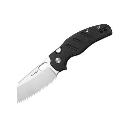 KIZER SHEEPDOG C01C 2.9 BS FOLDING KNIFE 2.95" Nitro-V SATIN BLADE BLACK MICARTA HANDLE EDC