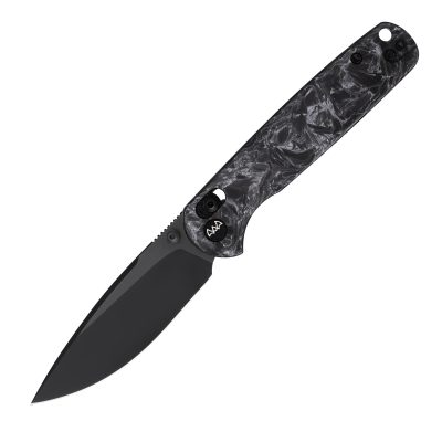 WIXCO DRAX II FOLDING KNIFE 3.23" 14C28N BLACK BLADE GREY SHREDDED CARBON FIBER HANDLE EDC