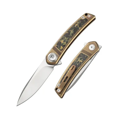 DREAMTECH D4288 FOLDING KNIFE 3.07" M390 SATIN BLADE BRONZE TITANIUM HANDLE EDC