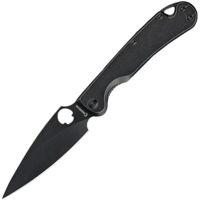 DAGGERR ZHALO FOLDING KNIFE 3.9" D2 BLACK/BW BLADE BLACK G10 HANDLE EDC