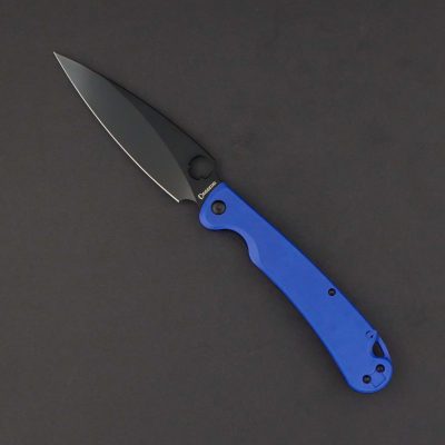 DAGGERR ZHALO XL FOLDING KNIFE 4.5" D2 BLACK/BW DLC BLADE BLUE G10 HANDLE EDC