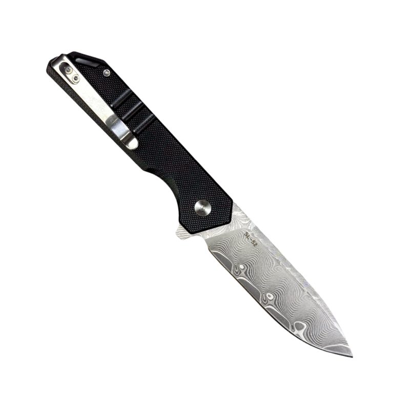 Six Leaf Sl-52 Black with damascus blade