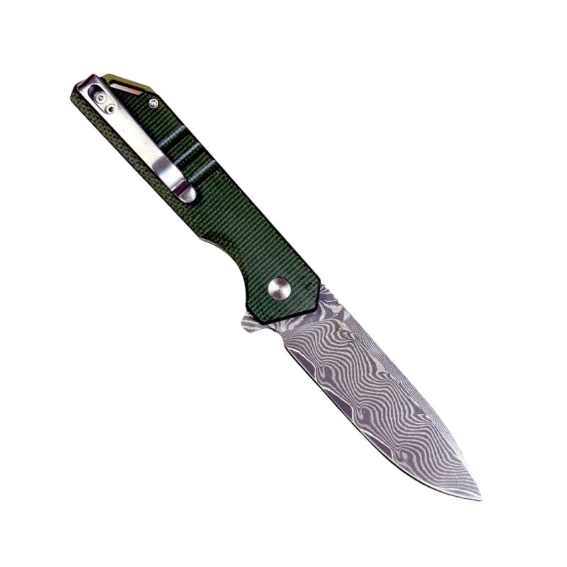 Six Leaf Sl-52 Micarta with Damascus Blade