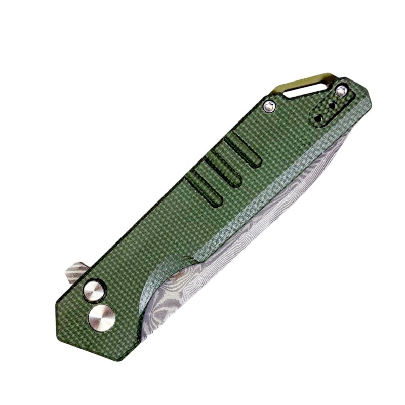 Six Leaf Sl-52 Micarta with Damascus Blade