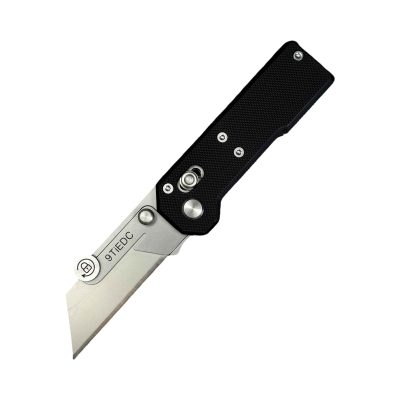 9TIEDC ZS-01 FOLDING KNIFE 3.27" SK2 PLAIN BLADE BLACK G10 HANDLE EDC