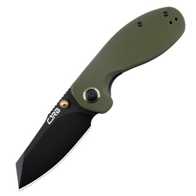 CJRB MAILEAH FOLDING KNIFE 2.84" AR-RPM9 PVD BLACK BLADE GREEN G10 HANDLE EDC