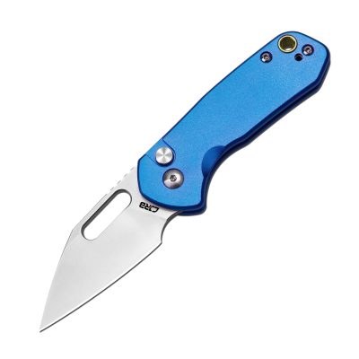 CJRB MINI PYRITE FOLDING KNIFE 2.86" AR-RPM9 SAND POLISH BLADE BLUE ALUMINUM HANDLE EDC