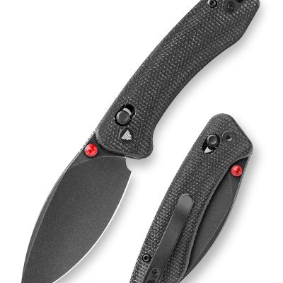 TRIVISA KOALA Koala-B FOLDING KNIFE 3.34" N690 BLACK BLADE BLACK MICARTA HANDLE EDC