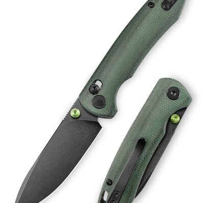 TRIVISA DRAGONFLY Dragonfly-GM FOLDING KNIFE 2.99" 14C28N STONEWASH BLADE GREEN MICARTA HANDLE EDC