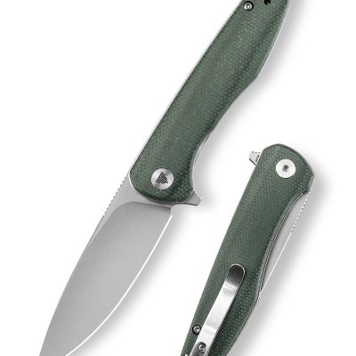 TRIVISA HUMMINGBIRD Hummingbird-GM FOLDING KNIFE 2.9" 14C28N STONEWASH BLADE GREEN MICARTA HANDLE EDC