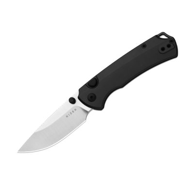 KIZER T1 BD FOLDING KNIFE 3.2" Elmax SATIN BLADE GRAY ALUMINUM HANDLE EDC