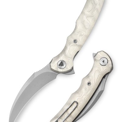 TRIVISA LACERTA Lacerta-AL FOLDING KNIFE 3.27" 14C28N SATIN BLADE SILVER ALUMINUM FOIL HANDLE EDC