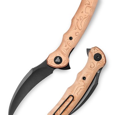 TRIVISA LACERTA Lacerta-CU FOLDING KNIFE 3.27" 14C28N SATIN BLADE COPPER COPPER FOIL HANDLE EDC