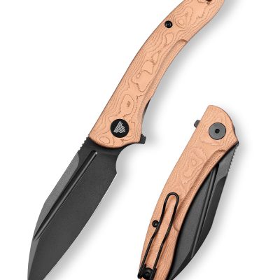 TRIVISA CUCKOO Cuckoo-CU FOLDING KNIFE 3.27" 14C28N SATIN BLADE COPPER COPPER FOIL HANDLE EDC