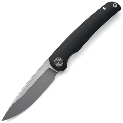 M MIGURON AKRI FOLDING KNIFE 3.15" 14C28N STONEWASH BLADE BLACK G10 HANDLE EDC