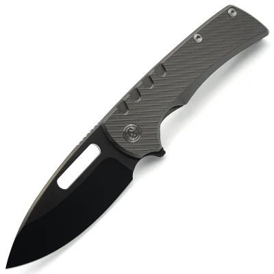 M MIGURON ARMA XL FOLDING KNIFE 4.03" M390 SATIN+DLC BLADE BLACK TITANIUM HANDLE EDC