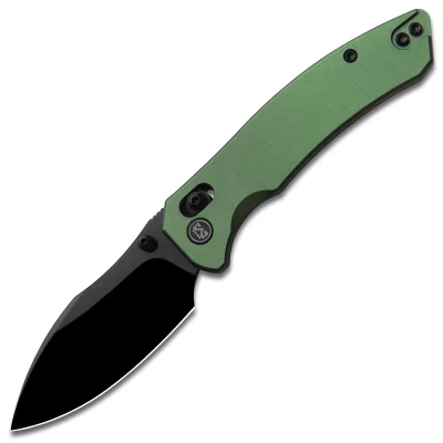 M MIGURON NOSAR FOLDING KNIFE 2.99" D2 BLACK PVD BLADE GREEN ALUMINUM HANDLE EDC